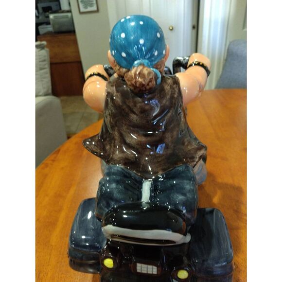 Flag Biker Cookie Jar by Popular Creations, Harley Davidson Gals and Guys love t - Picture 13 of 14